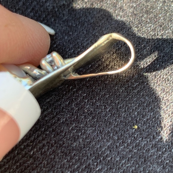 SS 925 pendant large natural pearl 2 CZ - Picture 5 of 5